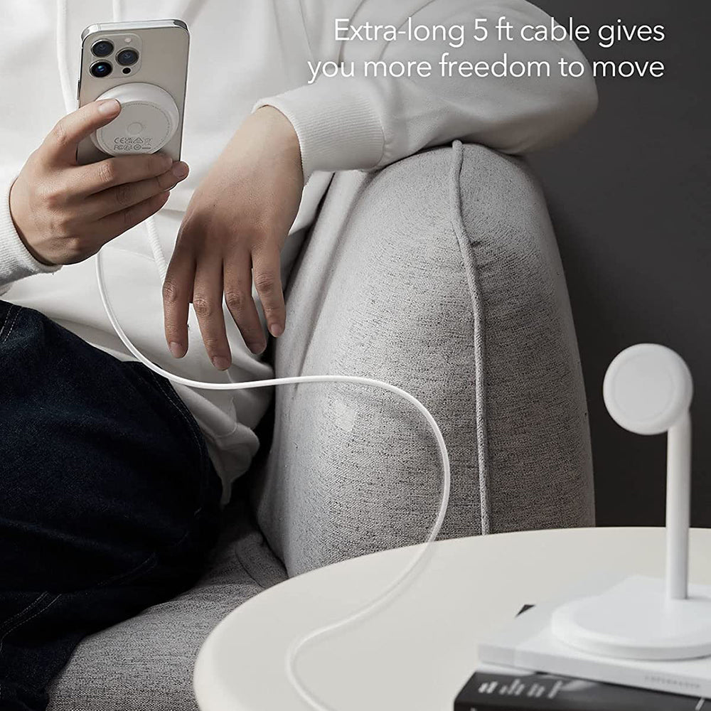 Incarcator ESR Wireless HaloLock Shift, Stand with Removable Magnetic Pad, MagSafe Compatible, Alb