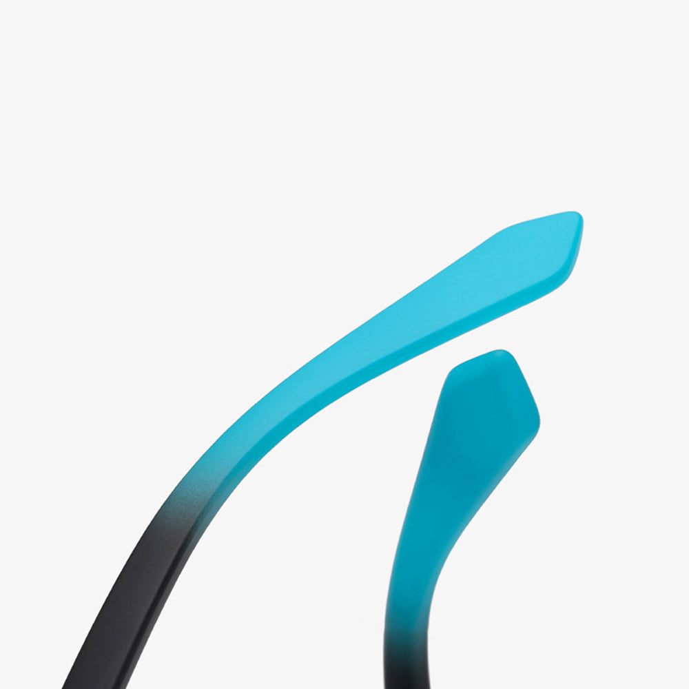 Techsuit Sunglasses Polarised TR90 (TR7545), UV Protection, Negru Mat / Blue Green