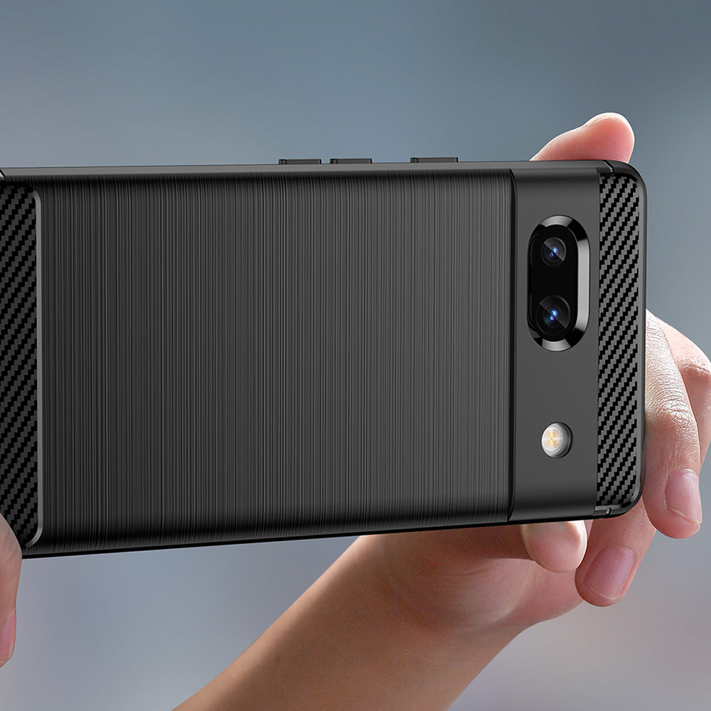 Husa de protectie Techsuit Carbon Silicone compatibil cu Google Pixel 7a, Negru