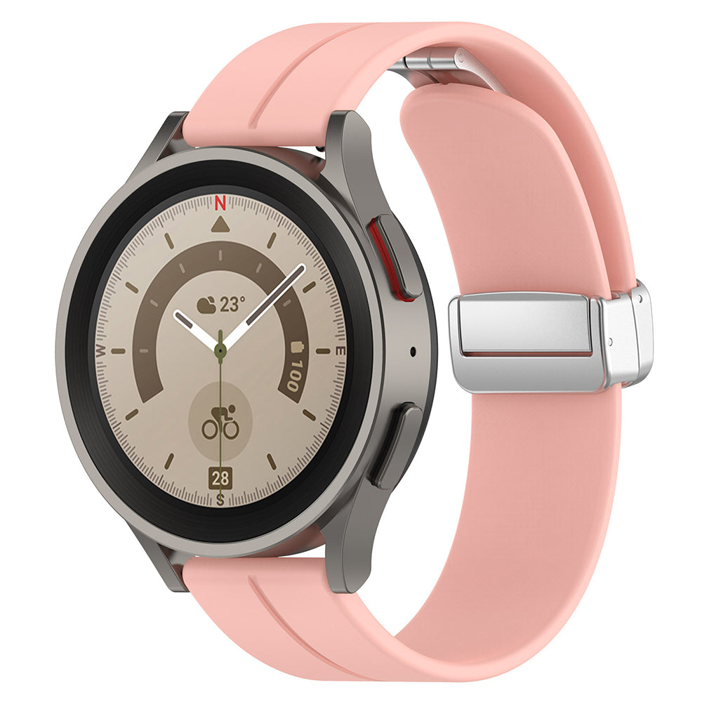 Curea smartwatch Techsuit Watchband 20mm (W011) compatibil cu Samsung Galaxy Watch 4/5/Active 2, Huawei Watch GT 3 (42mm)/GT 3 Pro (43mm), Roz