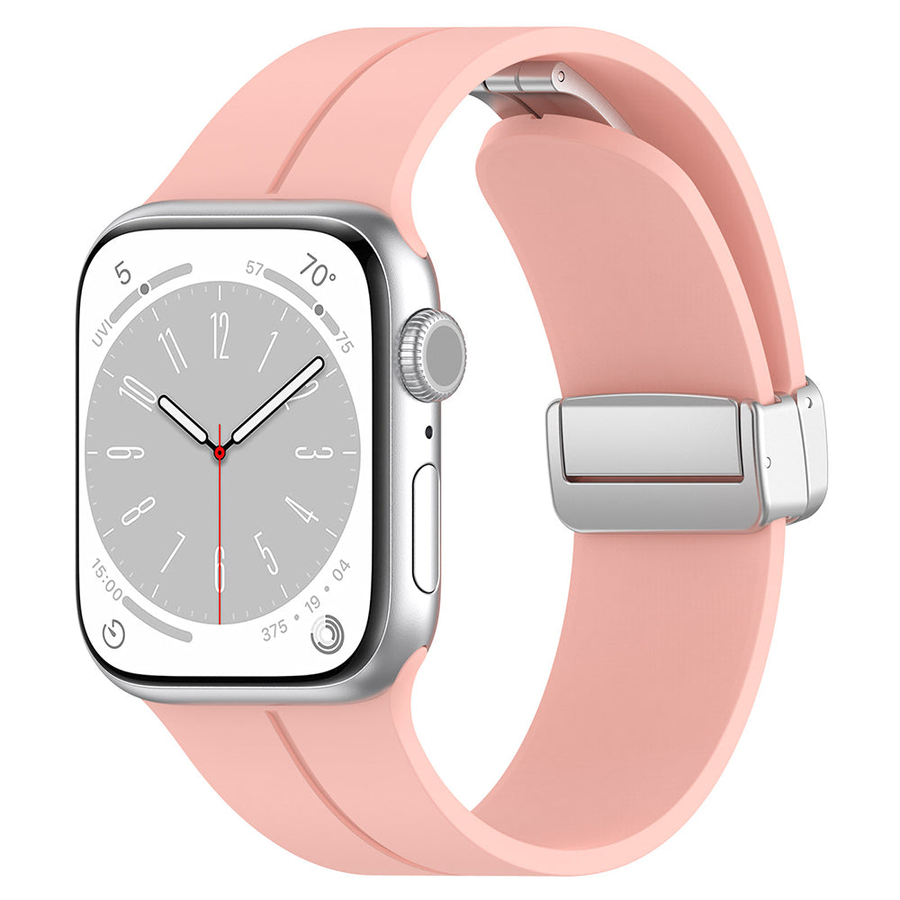 Curea smartwatch Techsuit Watchband (W011) compatibil cu Apple Watch 1/2/3/4/5/6/7/8/9/10/11/SE/SE 2/SE 3/Ultra/2/3 (42/44/45/46/49mm), Roz