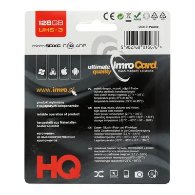 IMRO microSD memóriakártya 32GB / 64GB / 128GB 100MB/s 10-es osztály UHS 3 SD adapterrel