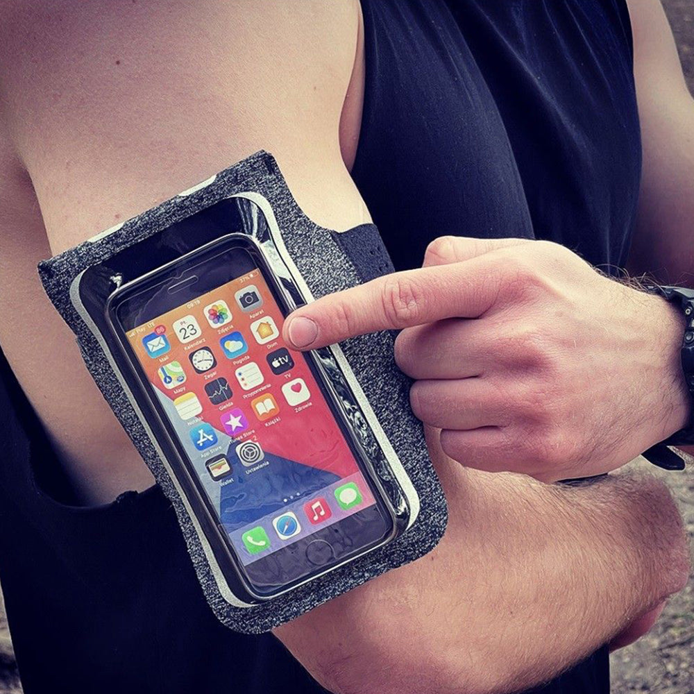 Techsuit Sports Armband (TH10), with Velcro, for Phones, max 6.5", Negru / Green