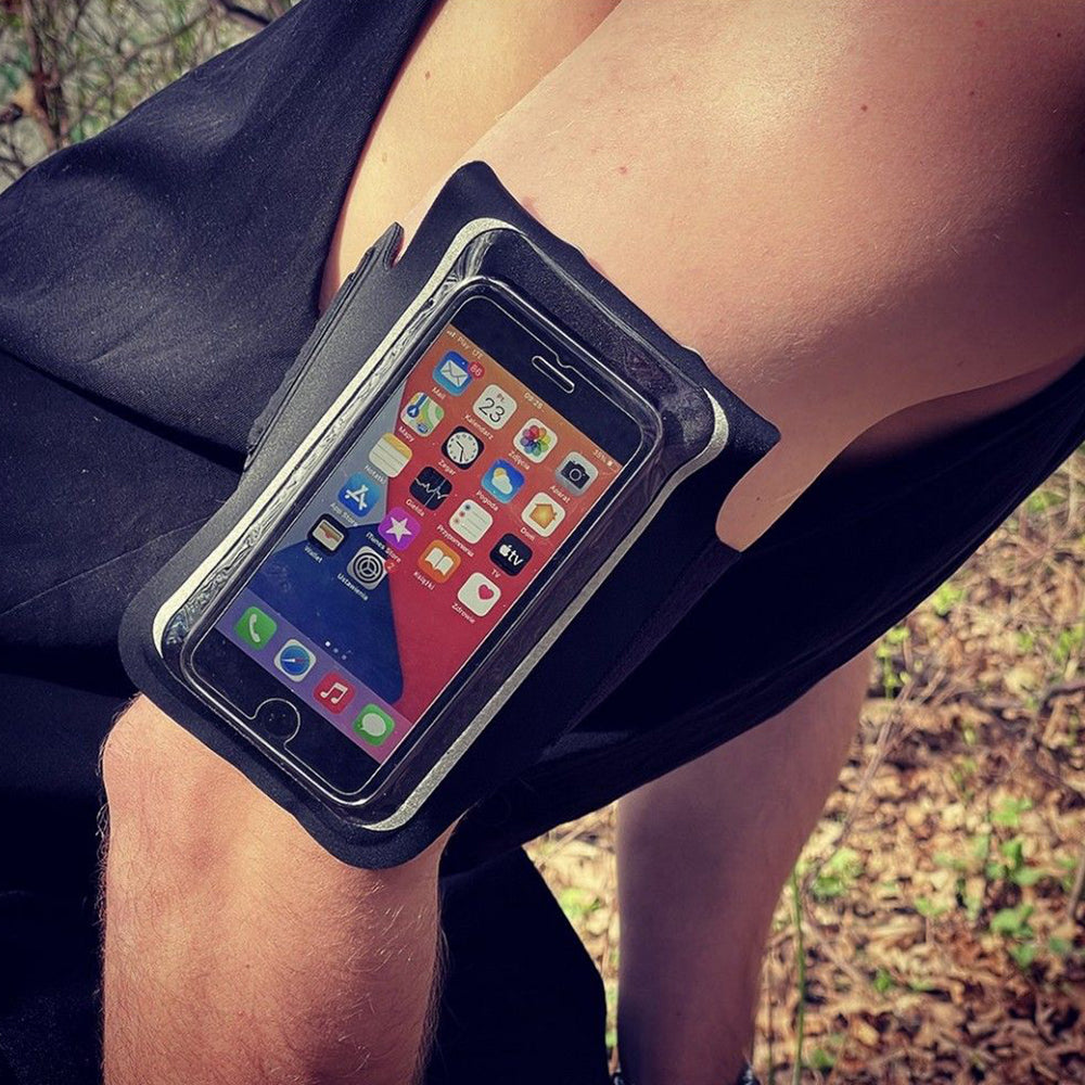 Techsuit Sports Armband (TH10), with Velcro, for Phones, max 6.5", Negru / Green