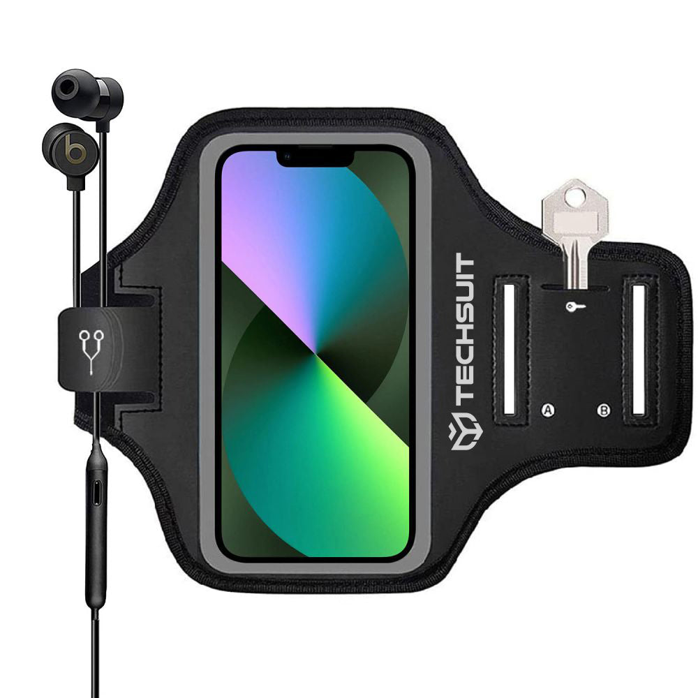 Techsuit Sports Armband (TH20), with Velcro, for Phones, max 6.8", Negru