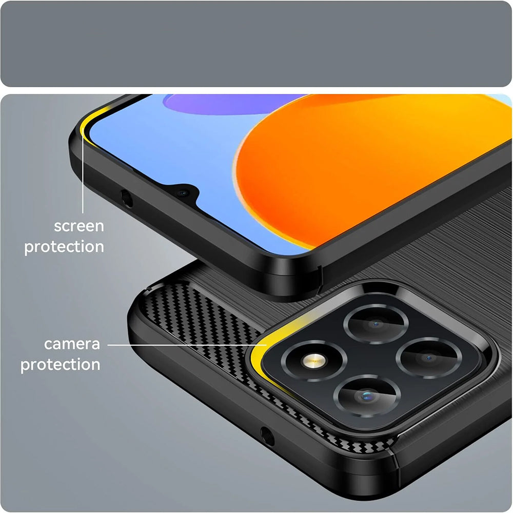 Husa de protectie Techsuit Carbon Silicone compatibil cu Honor X6 / X8 5G / 70 Lite, Negru