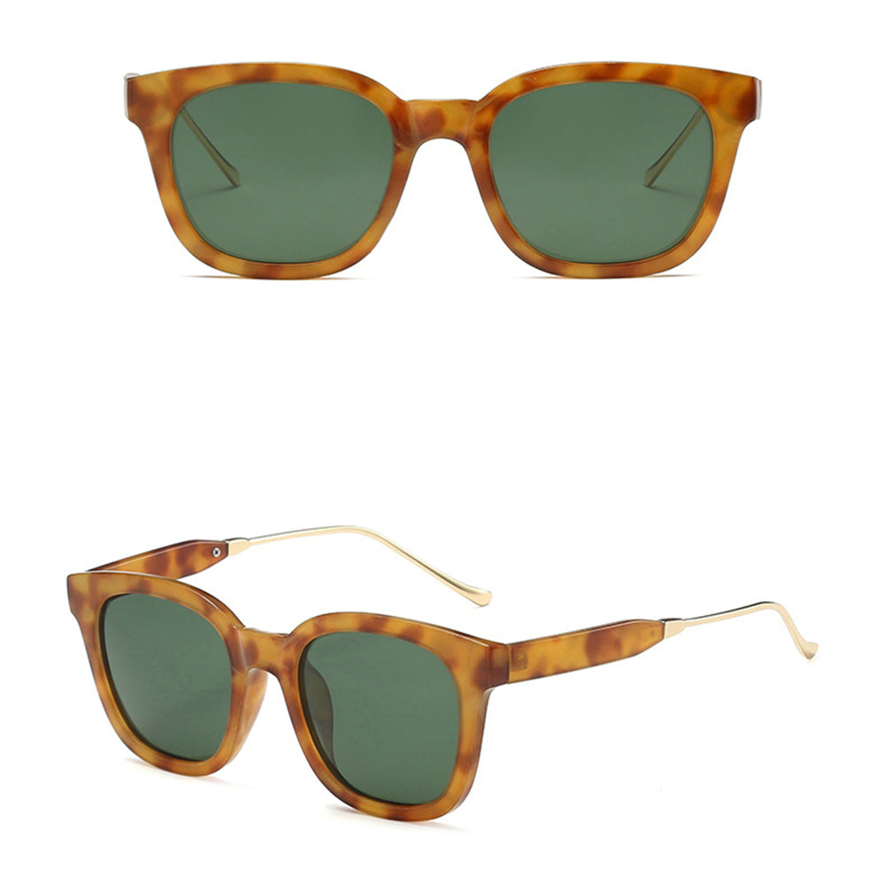 Techsuit Sunglasses Polarised (2050), for Women with UV Protection, Metal and PC, Verde Leopard