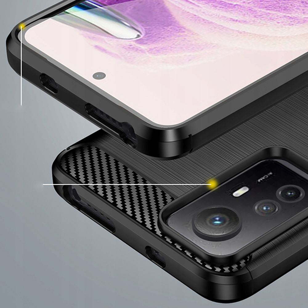 Husa de protectie Techsuit Carbon Silicone compatibil cu Xiaomi Redmi Note 12S, Negru