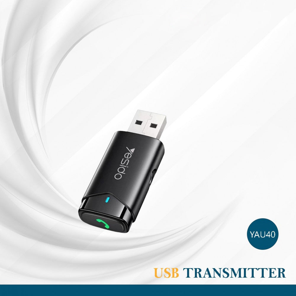 Adaptor Yesido Wireless Aux Car Receiver (YAU40), Handsfree Call, HD Sound Quality, Negru