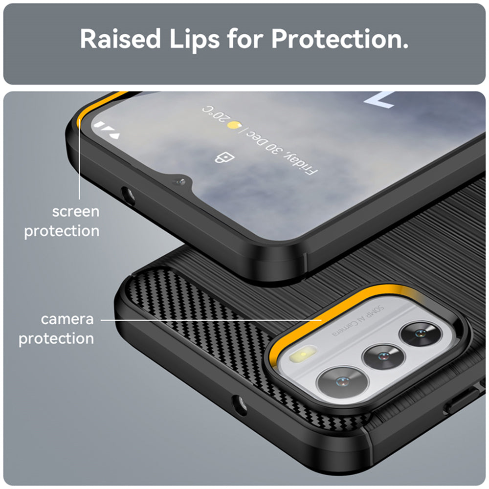 Husa de protectie Techsuit Carbon Silicone compatibil cu Nokia G42, Negru