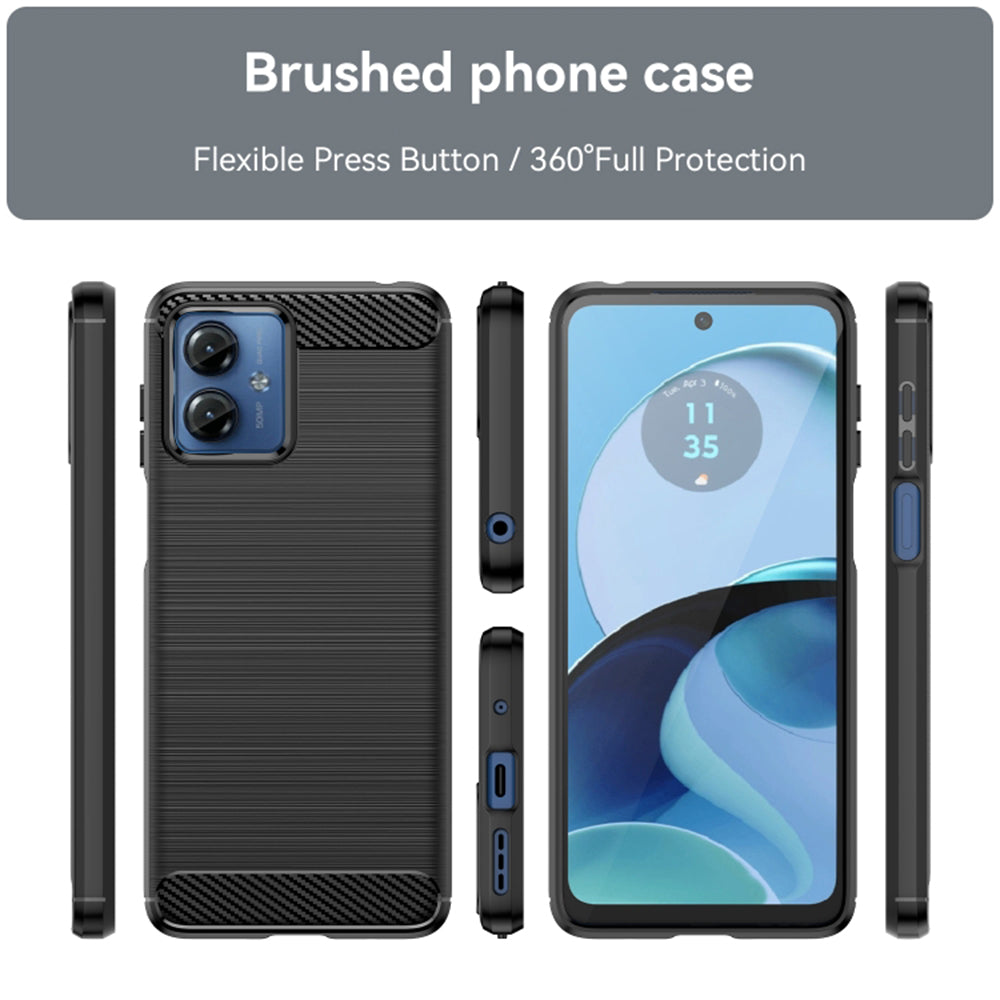 Husa de protectie Techsuit Carbon Silicone compatibil cu Motorola Moto G14, Negru