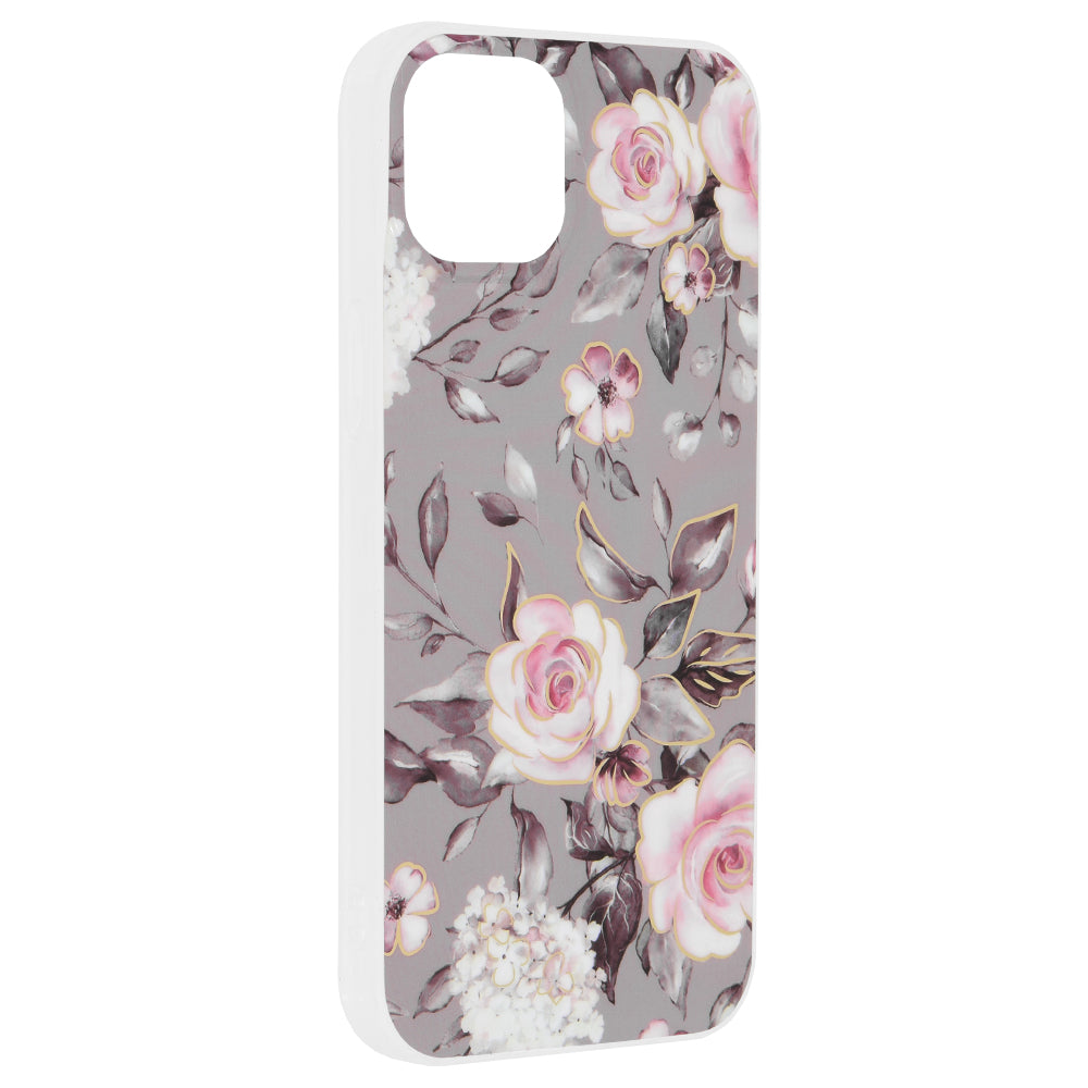 Husa de protectie Techsuit Marble Series compatibil cu iPhone 15 Plus, Bloom of Ruth Gray