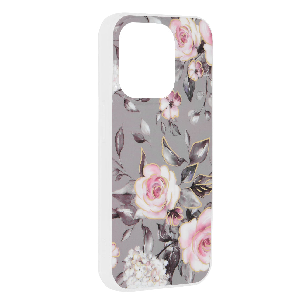 Husa de protectie Techsuit Marble Series compatibil cu iPhone 15 Pro, Bloom of Ruth Gray