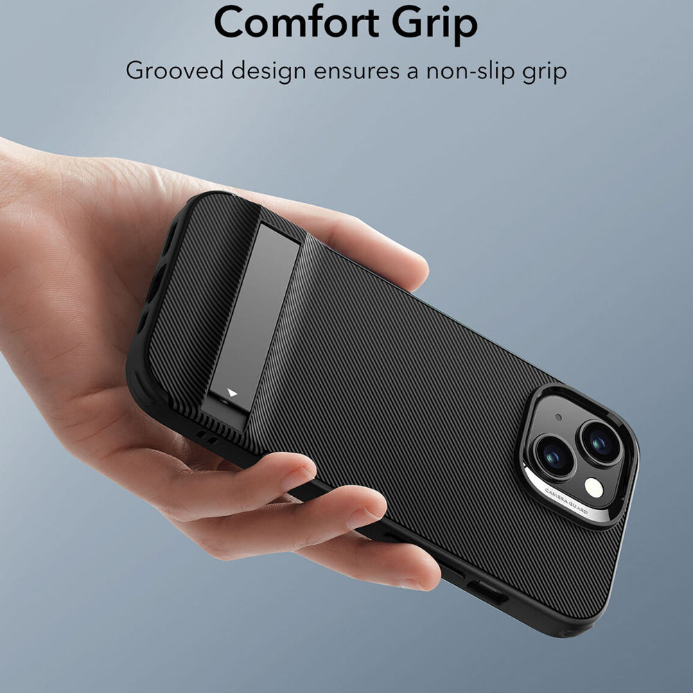 Husa de protectie ESR Air Shield Boost Kickstand compatibil cu iPhone 15 Plus, Translucent Black