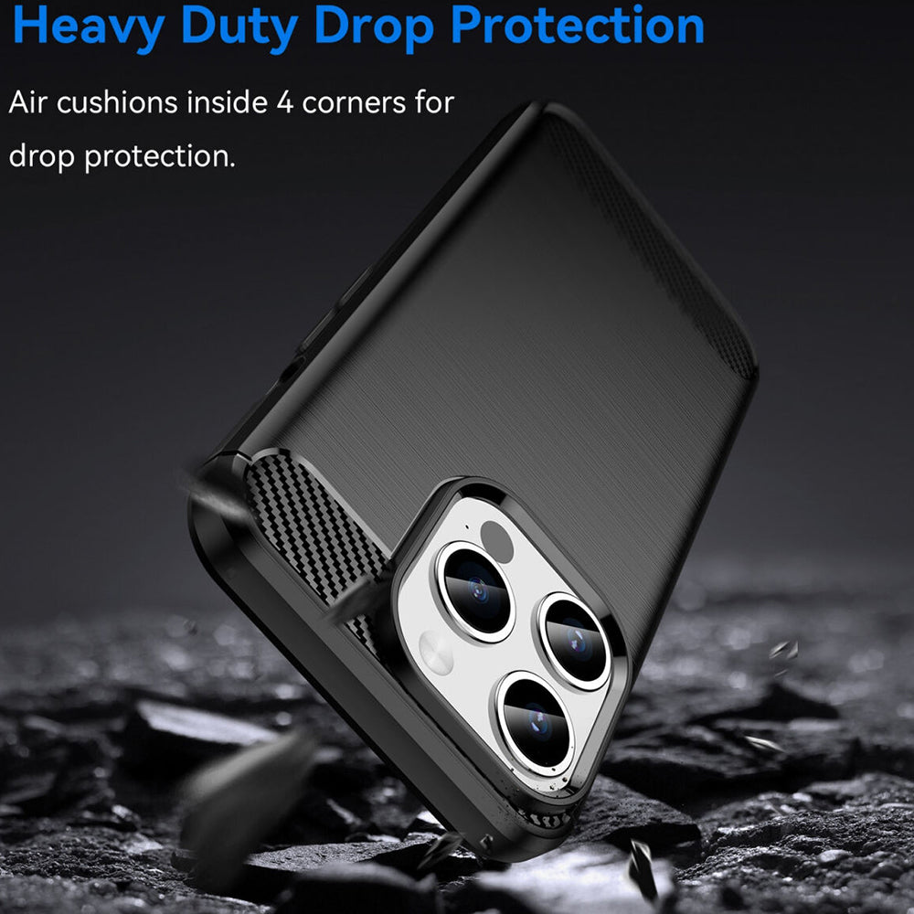 Husa de protectie Techsuit Carbon Silicone compatibil cu iPhone 15 Pro, Negru