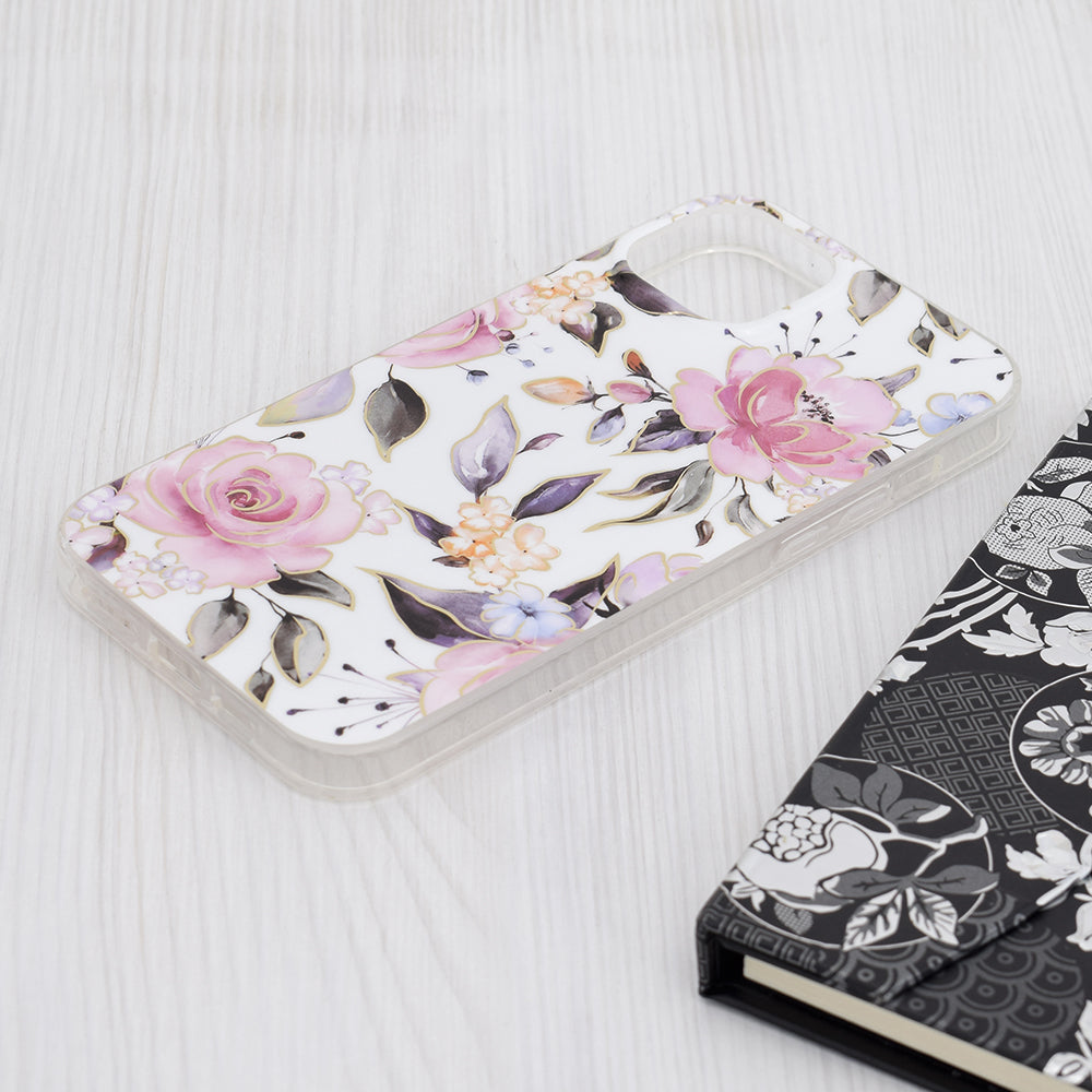 Husa de protectie Techsuit Marble Series compatibil cu iPhone 15 Plus, Chloe White