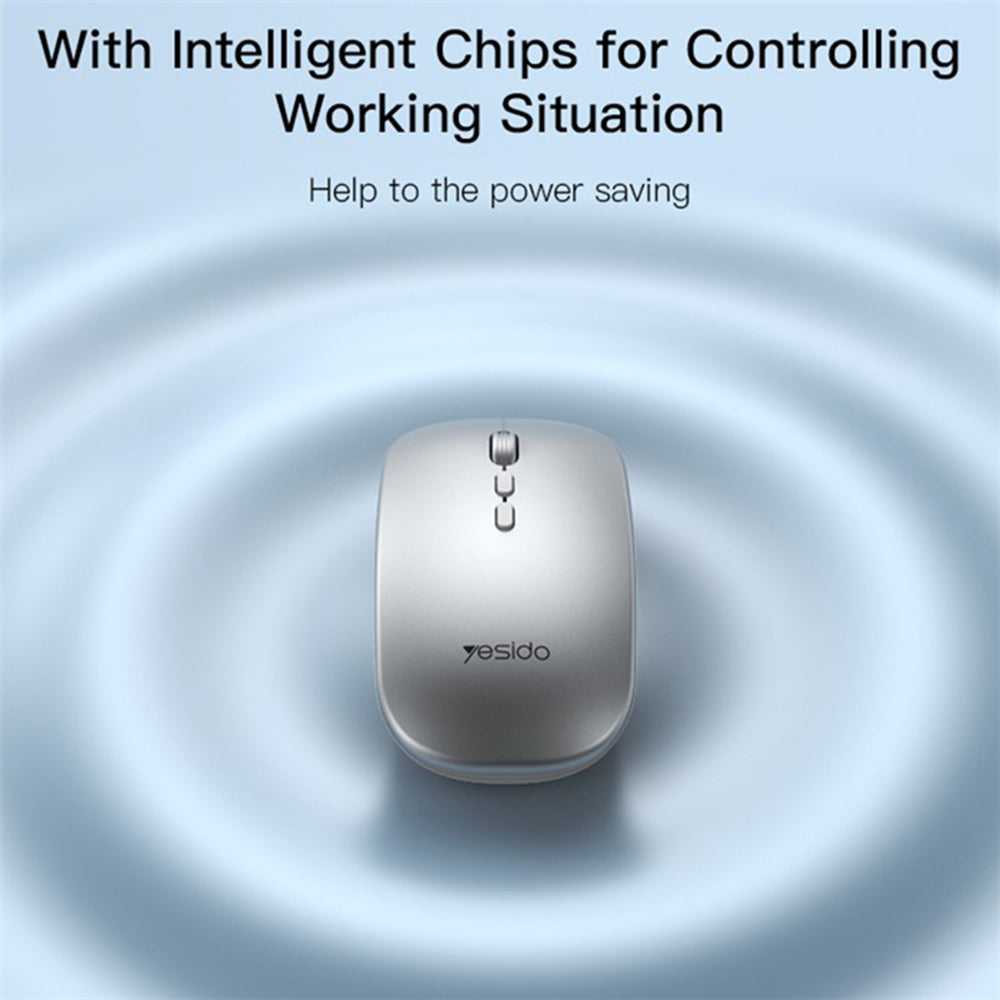 Mouse Yesido (KB15), 800/1200/1600DPI, 2.4G, Argintiu
