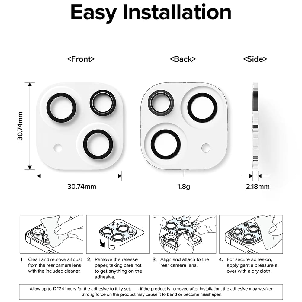 Folie de protectie Ringke Camera Glass (set de 2) compatibil cu iPhone 15 / iPhone 15 Plus, Transparent