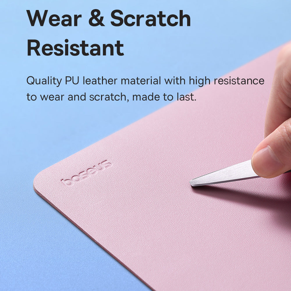 Tastatura/Mouse Baseus Mouse Pad (B01055504411-00), for Office, Gaming, Home, from PU Leather, Roz Pastel