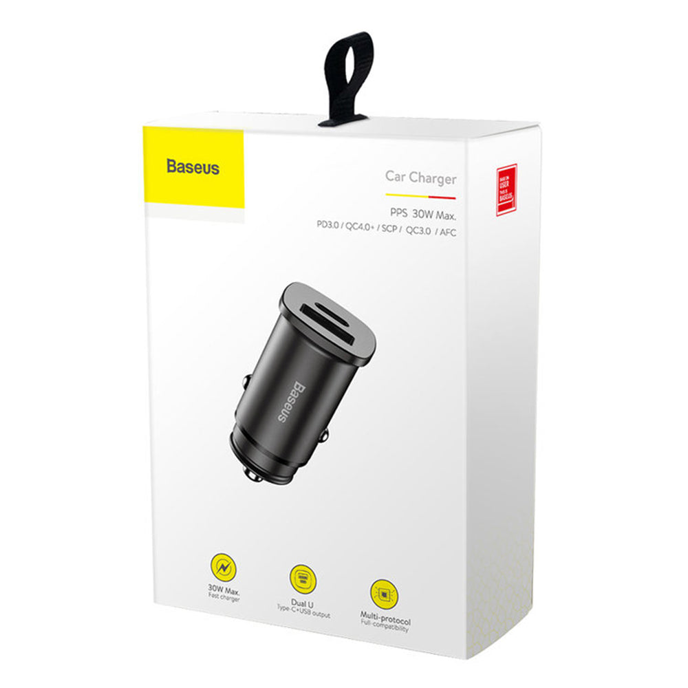 Incarcator Baseus Car Square (CCALL-AS01), USB Type-C, Quick Charge, 5A, Negru