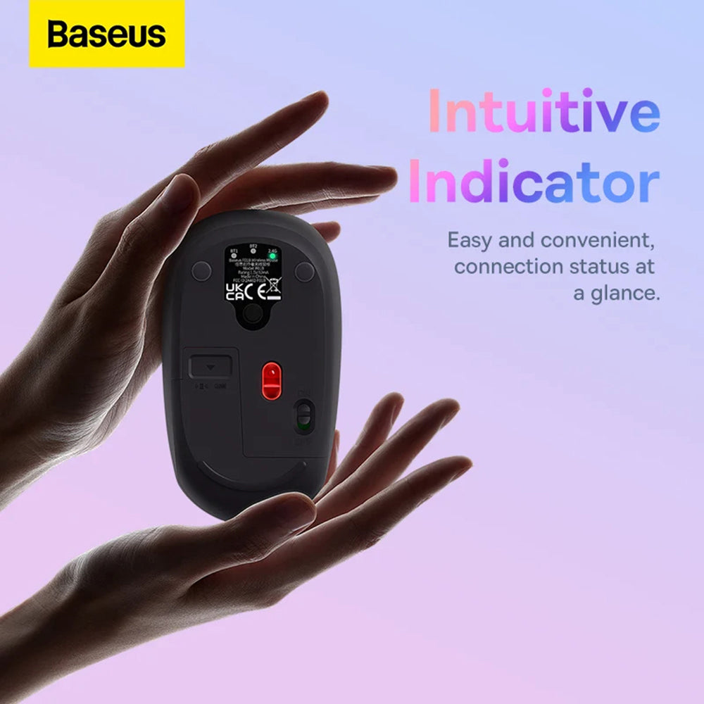 Mouse Baseus F01B (B01055503413-00), Bluetooth 5.0, 2.4G, 1600 DPI, Roz