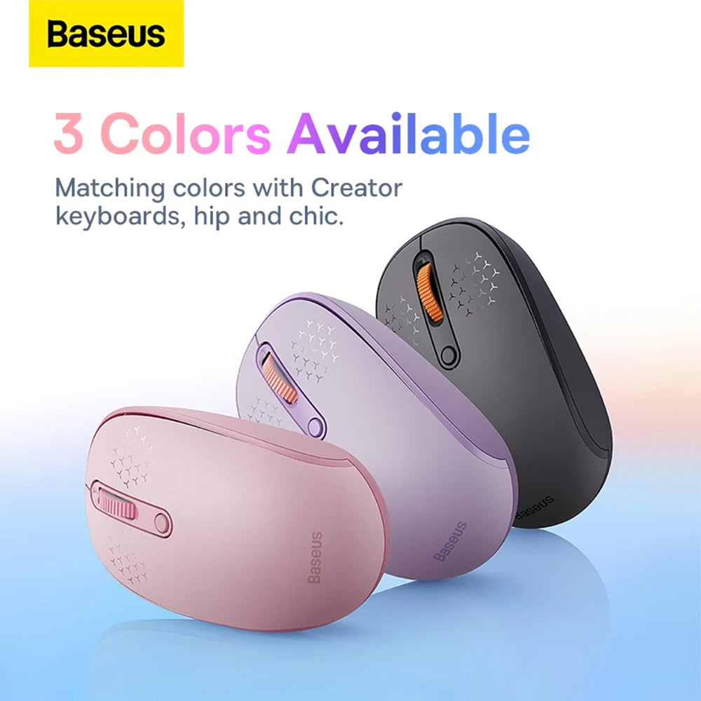 Mouse Baseus F01B (B01055503413-00), Bluetooth 5.0, 2.4G, 1600 DPI, Roz