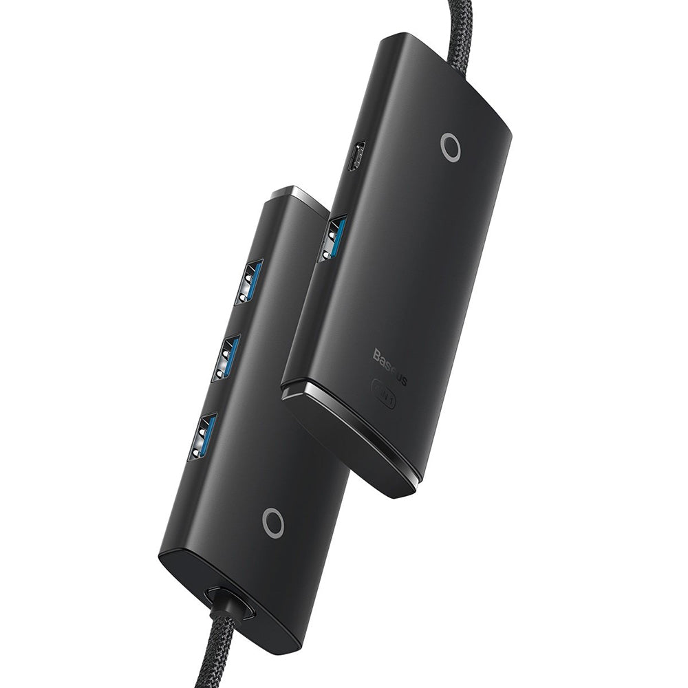 Hub Baseus Lite Series (WKQX030201), USB 4x USB3.0 Type-C, Negru