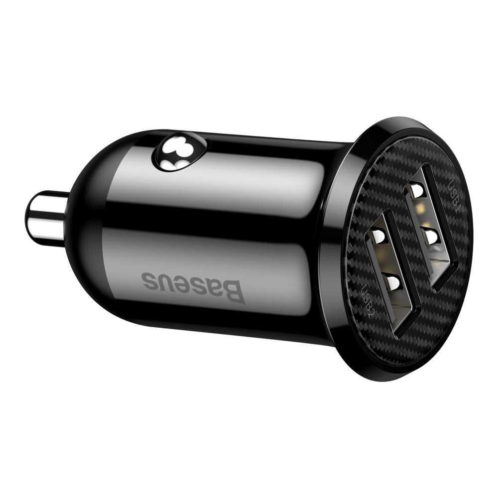 Incarcator Baseus Car (CCALLP-01), 2x USB, Mini Appearance, 4.8A, Negru
