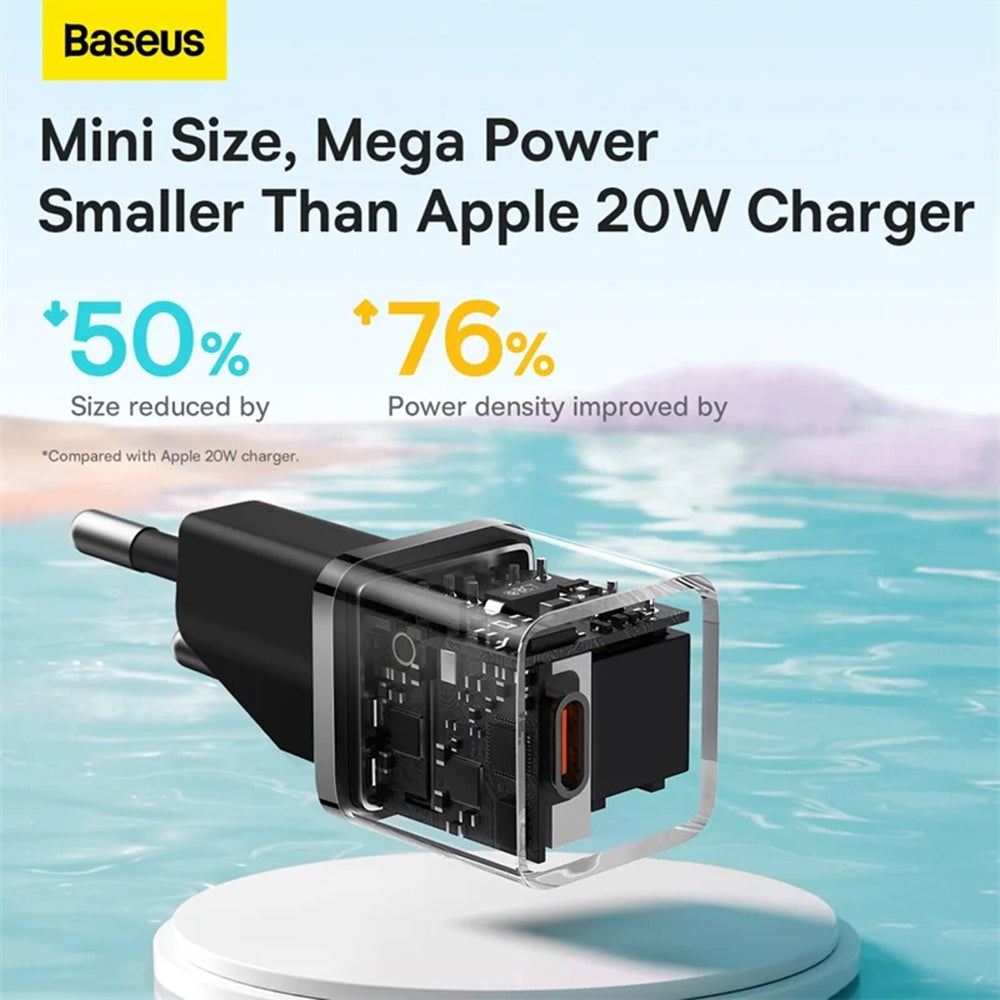 Incarcator Baseus (CCGN050102), GaN, Type-C, Fast Charging, 20W, Alb