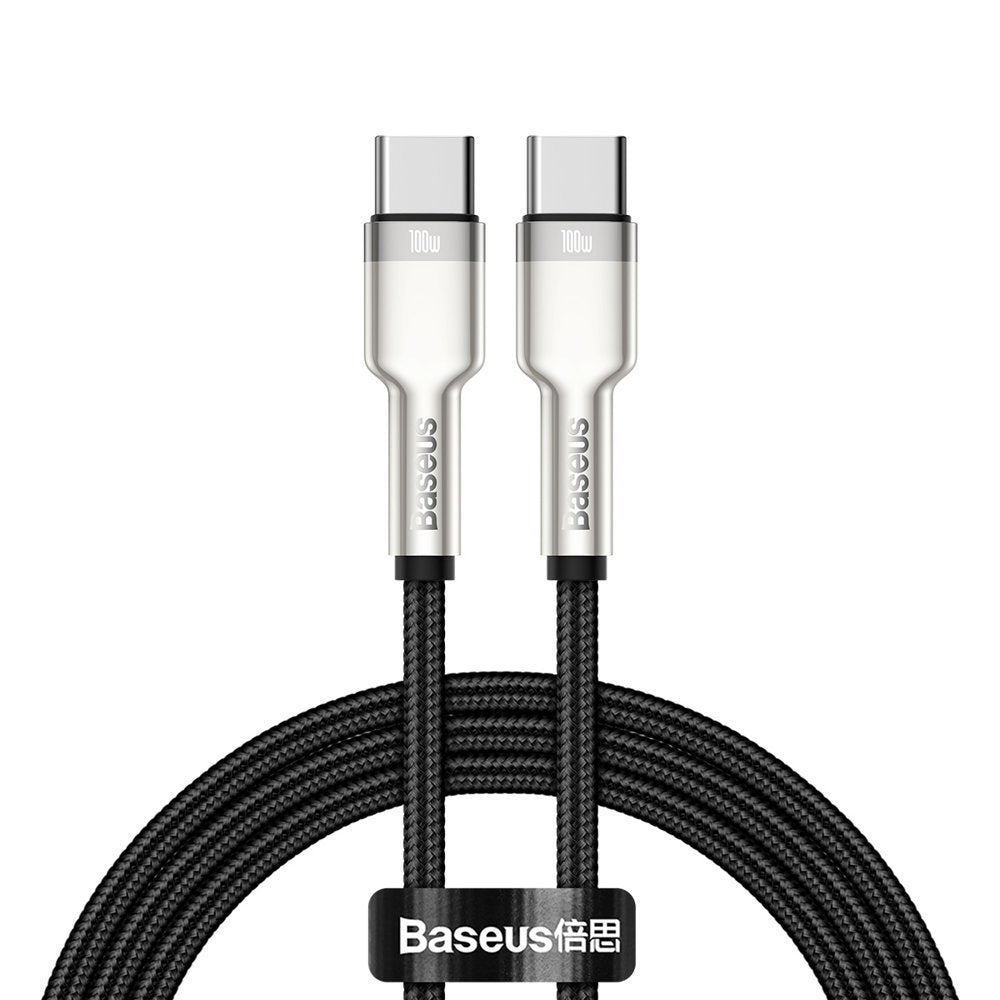 Cablu Baseus Cafule Series Metal (CATJK-C01), Type-C to Type-C, Super Fast Charge, 100W, 480Mbps, 20V, 5A, 1m, Negru