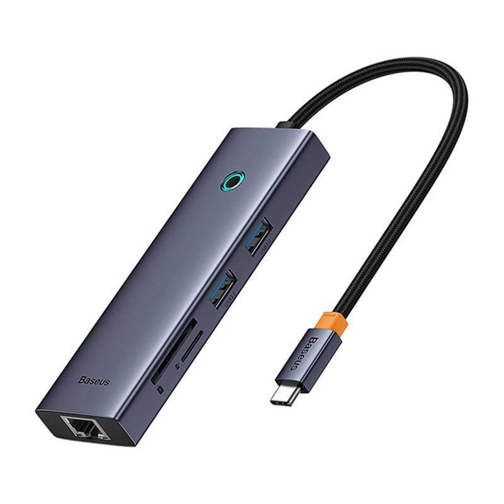 Hub Baseus UltraJoy (B00052805813-00), Type-C la HDMI / 2x USB / RJ45 / SD / TF, Gri