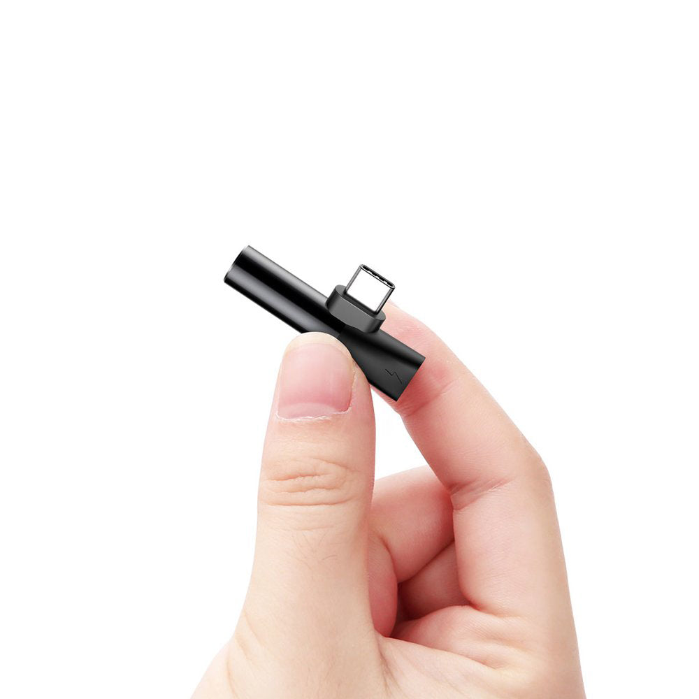 Adaptor Baseus Audio Adapter L41 (CATL41-01/A10229300117-Z1), Type-C to Type-C, Jack 3.5 mm, Negru