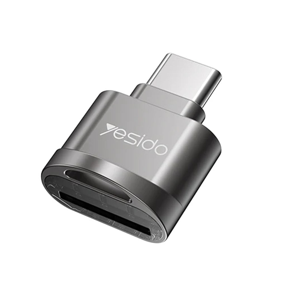 Adaptor Yesido Cititor de Carduri (GS19), Type-C la TF, Gri