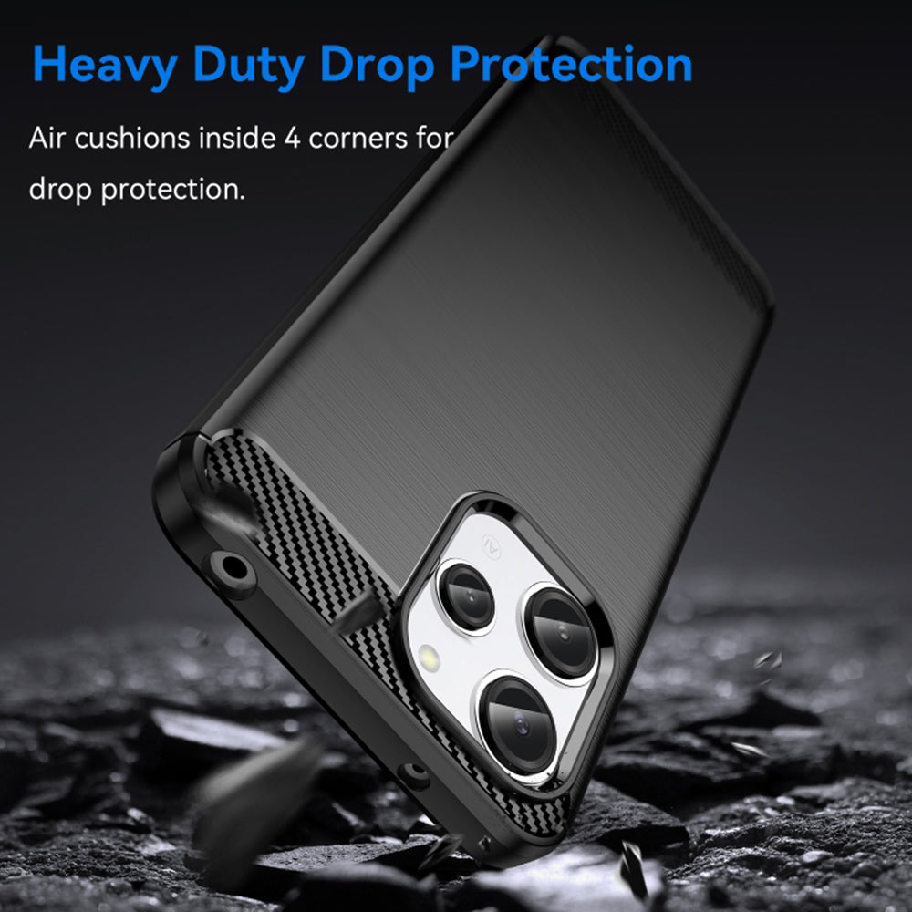 Husa de protectie Techsuit Carbon Silicone compatibil cu Xiaomi Redmi 12 4G / 12 5G, Negru