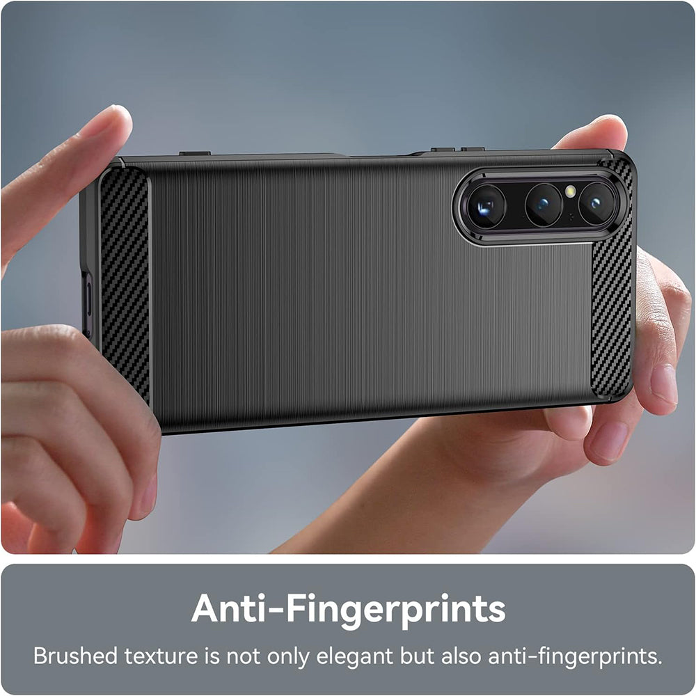 Husa de protectie Techsuit Carbon Silicone compatibil cu Sony Xperia 1 V, Negru