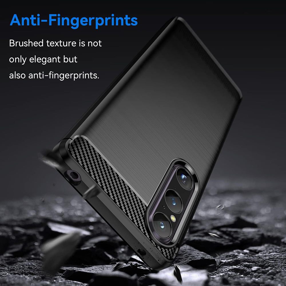 Husa de protectie Techsuit Carbon Silicone compatibil cu Sony Xperia 1 V, Negru