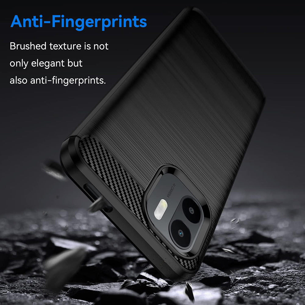 Husa de protectie Techsuit Carbon Silicone compatibil cu Xiaomi Redmi A1+ / A2+, Negru