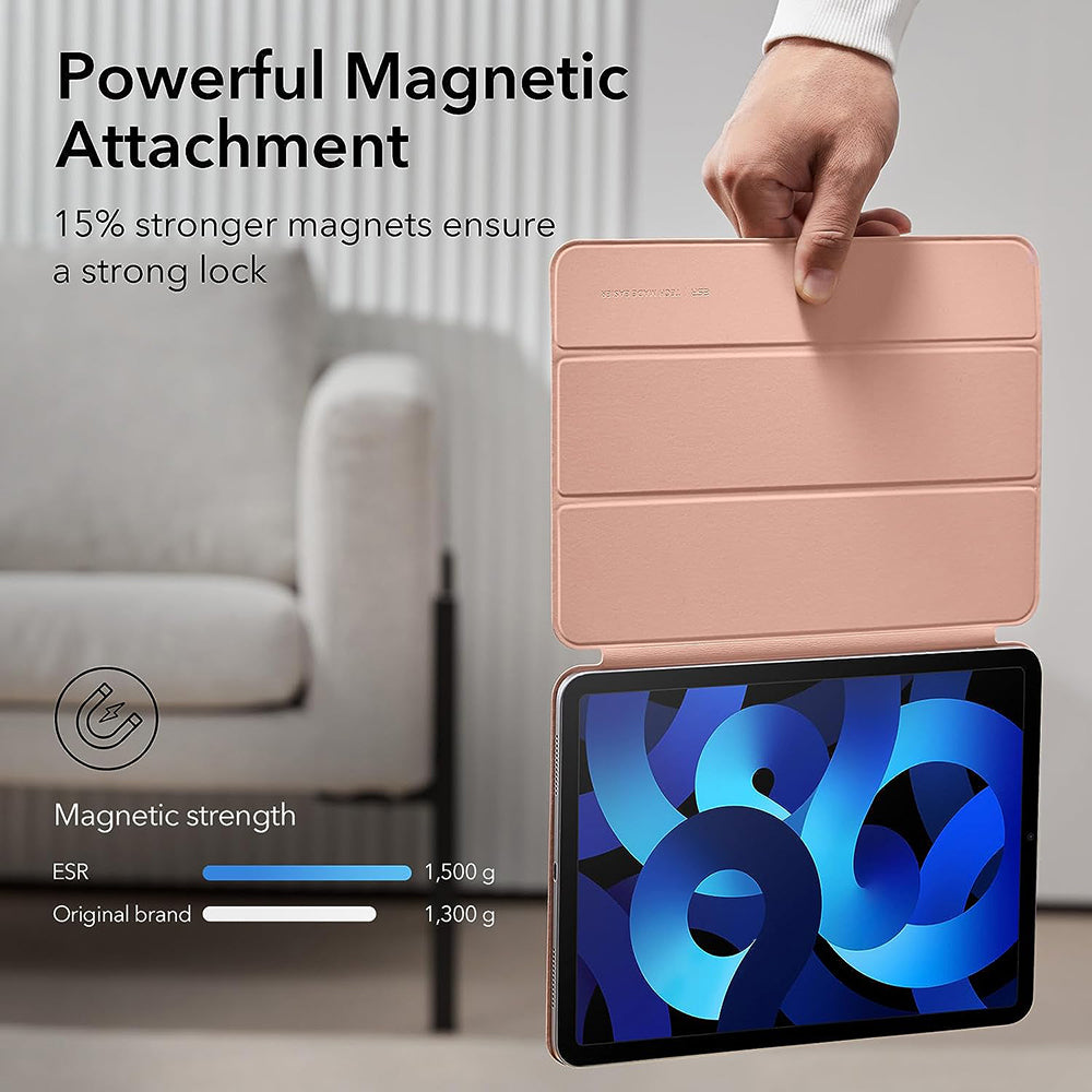 Husa de protectie tableta ESR Rebound Magnetic compatibil cu iPad Pro 11 2018 / Air 4 / 5 / 11 (2020/2022/2024), Roz Auriu