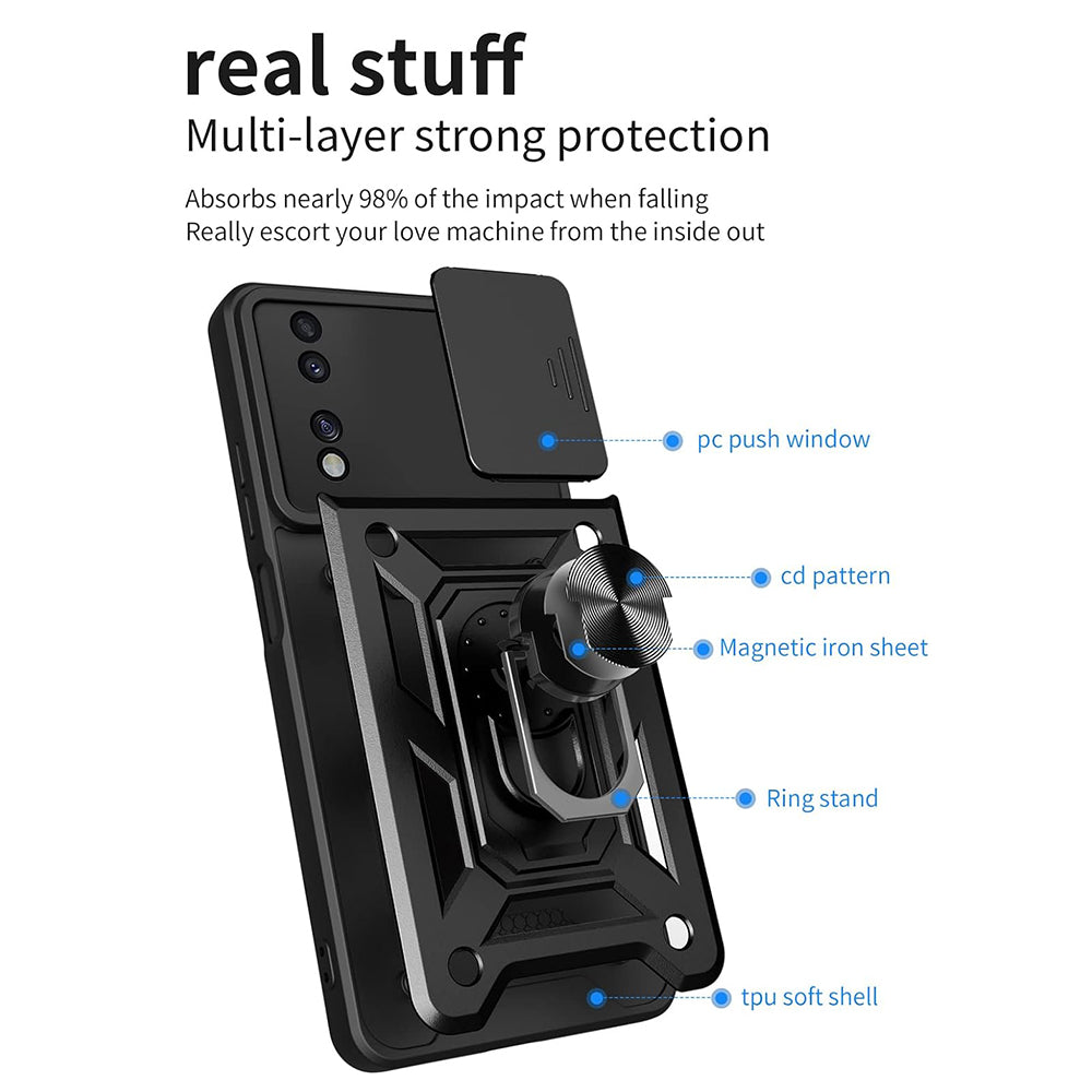 Husa de protectie Techsuit CamShield Series compatibil cu Honor 70, Negru