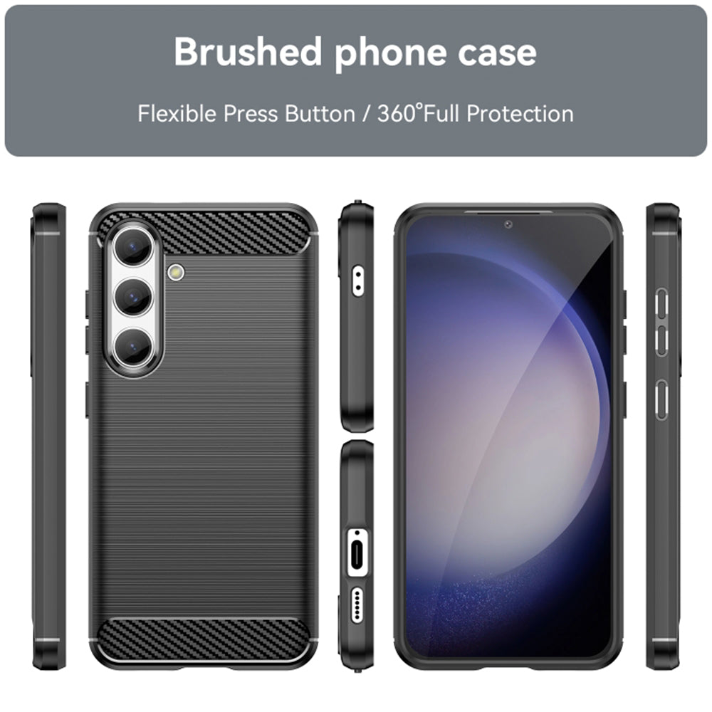 Husa de protectie Techsuit Carbon Silicone compatibil cu Samsung Galaxy S24, Negru