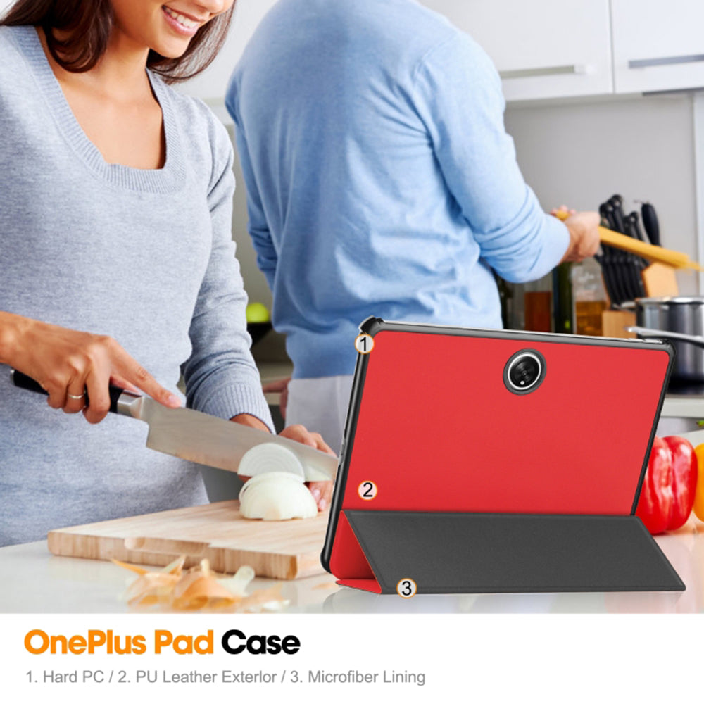 Husa de protectie tableta Techsuit FoldPro compatibil cu OnePlus Pad, Rosu