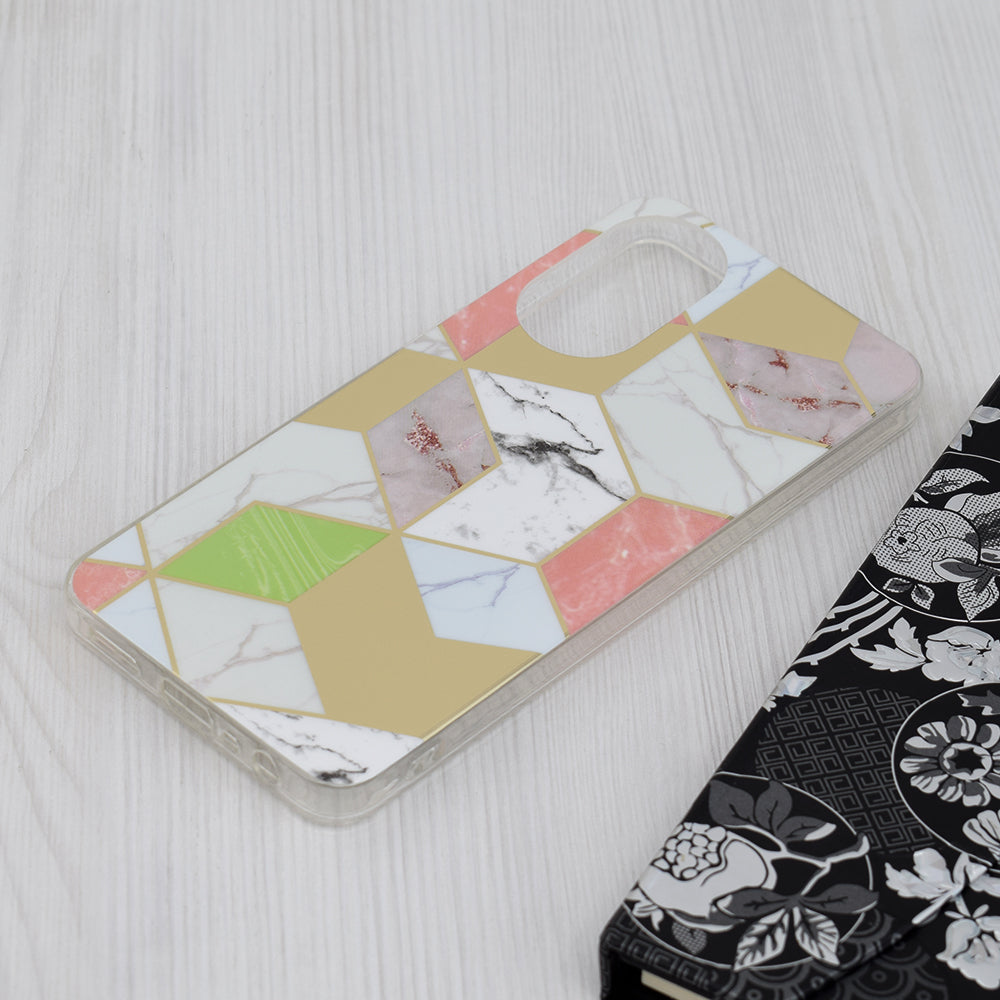 Husa de protectie Techsuit Marble Series compatibil cu Oppo A78 4G, Mov Hex