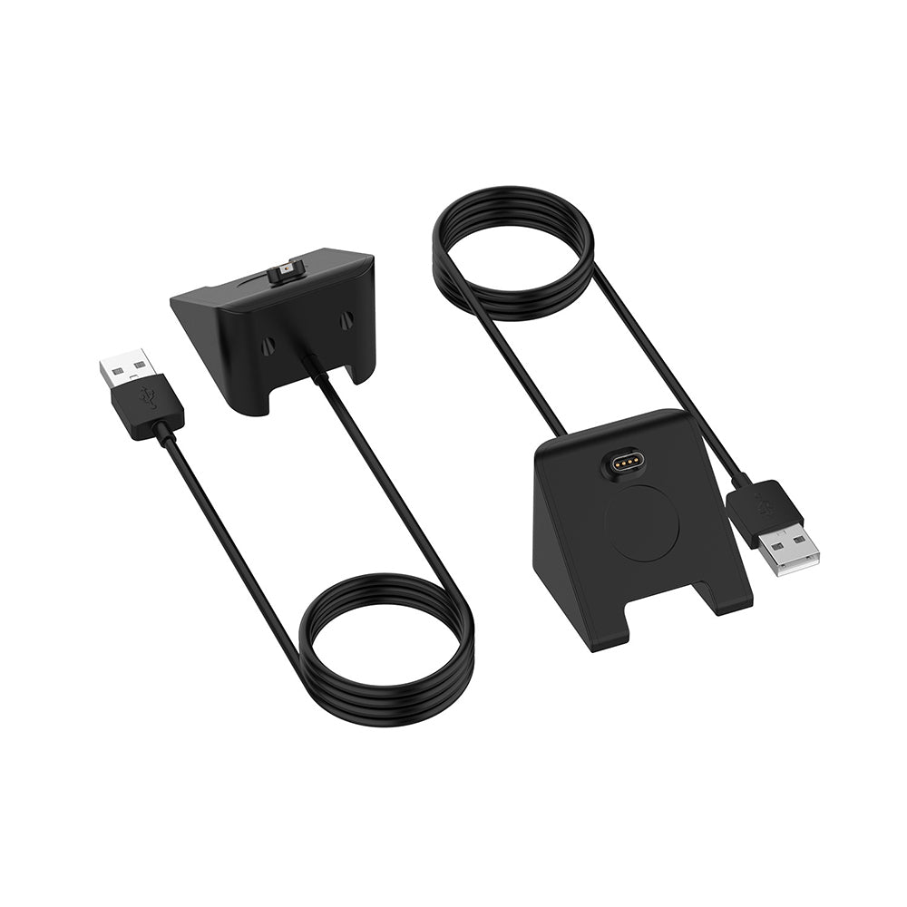 Incarcator Techsuit SmartWatch Wireless Charging Cable (TGC3), for Garmin Fenix 5/5 Plus/6/6X/7X, USB, 5W, 1m with Desk Holder, Negru