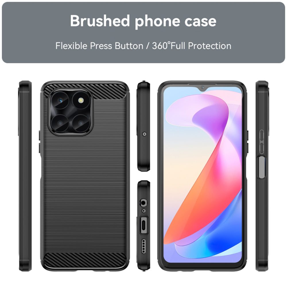 Husa de protectie Techsuit Carbon Silicone compatibil cu Honor X6a, Negru