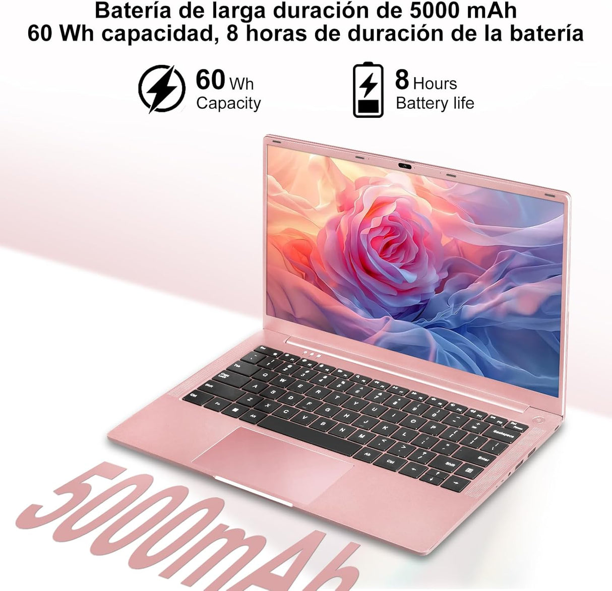 Ruzava laptop, 8 GB RAM, 256 GB SSD, 1 TB-ig bővíthető, Celeron N5095 (akár 2,9 GHz), Win 11, 5G WiFi, fém burkolat, webkamera-takaró, vezeték nélküli egér, billentyűzetvédő fólia - Arany