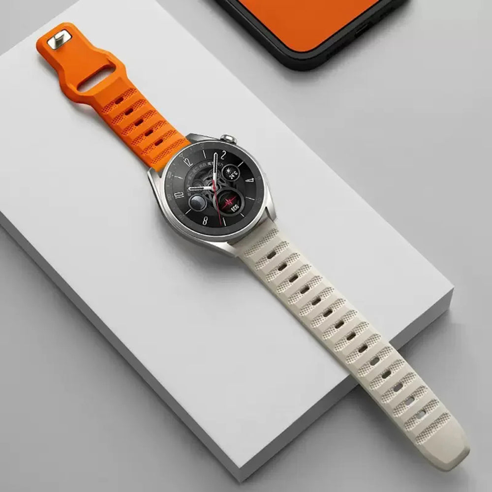 Curea smartwatch Techsuit Watchband 22mm (W050) compatibil cu Huawei Watch GT 2 (46mm)/GT 2 Pro/GT 3 Pro (46mm)/Ultimate, Xiaomi Watch S1, Portocaliu