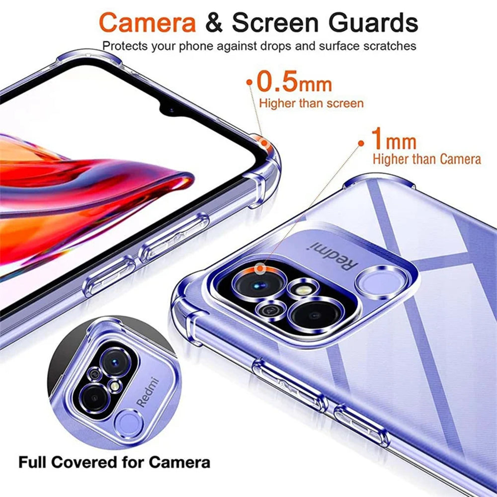 Husa de protectie Techsuit Shockproof Clear Silicone compatibil cu Xiaomi Redmi 12C, Transparent