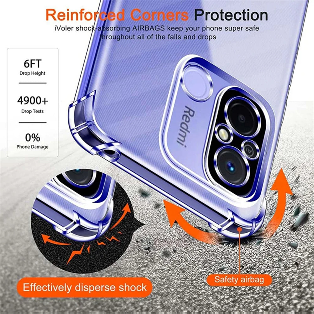 Husa de protectie Techsuit Shockproof Clear Silicone compatibil cu Xiaomi Redmi 12C, Transparent