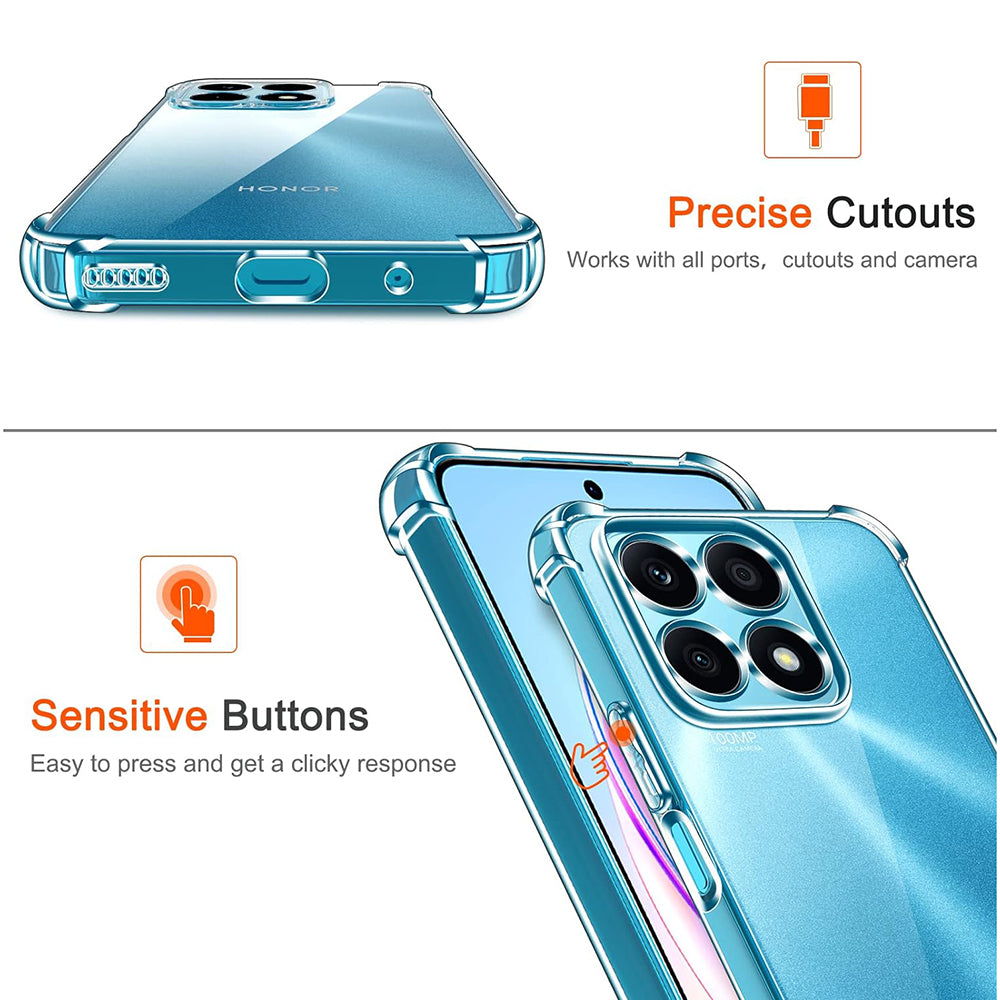 Husa de protectie Techsuit Shockproof Clear Silicone compatibil cu Honor X8a, Transparent