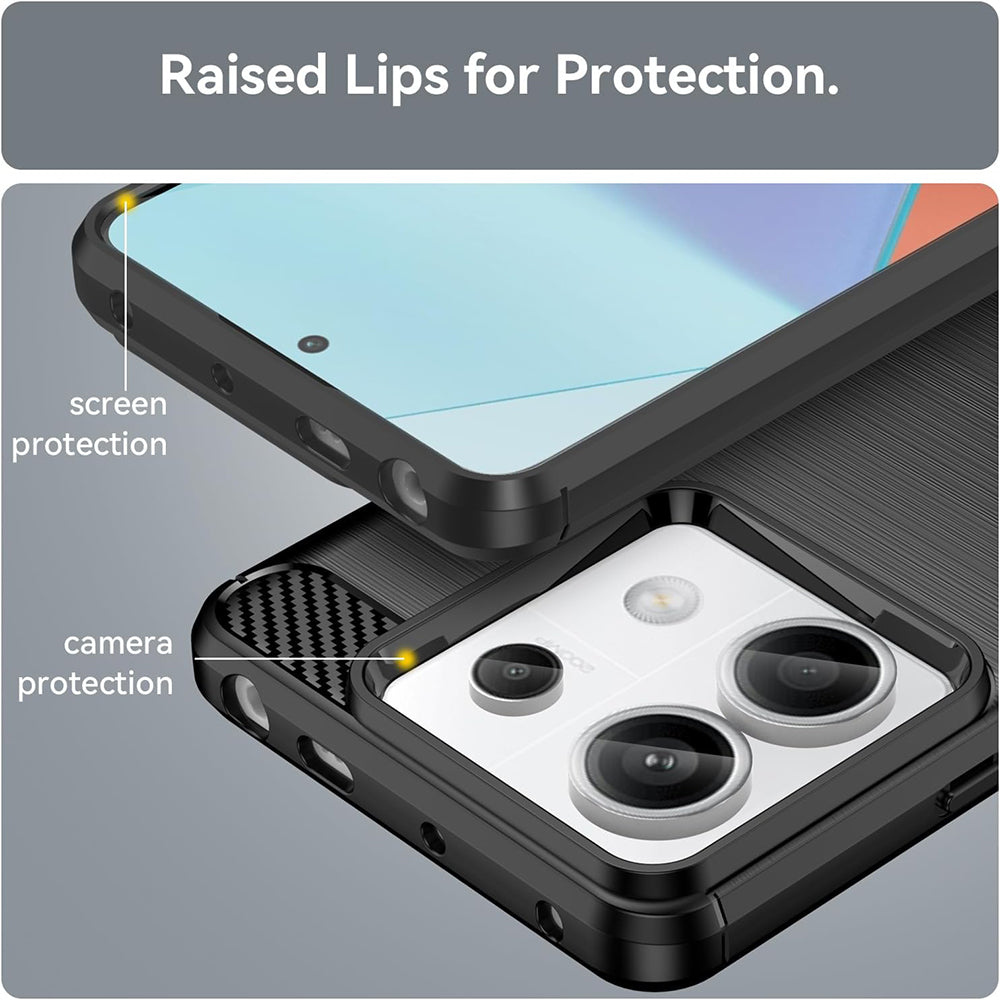 Husa de protectie Techsuit Carbon Silicone compatibil cu Xiaomi Redmi 13C 4G / Redmi 13C 5G / Poco C65, Negru